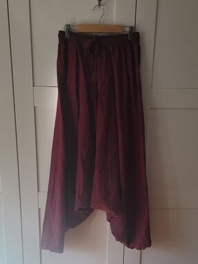 ❄️3/$30 Flowy Harem Low Crotch Boomerang Pants in Deep Burgundy